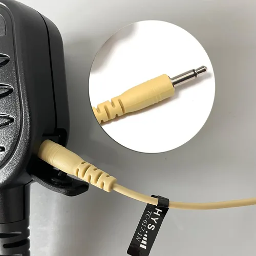 Vista 3 de HYS Vigilancia de 0.138 in solo escucha con tubo acústico, auriculares de tubo acústico de 1 cable para conector de audio de 0.138 in, solo recibe