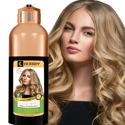 Vista 14 de HERBBY Champú con color para cabello gris para cobertura y transformación del color con 9 extractos herbales – De larga duración (6-8 semanas)