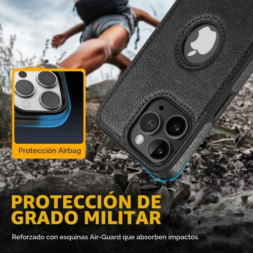 Vista 6 de Diseño compatible con iPhone 11 Pro Max, funda de cuero de lujo, vintage, delgada, antideslizante, agarre suave, a prueba de golpes, funda Negro