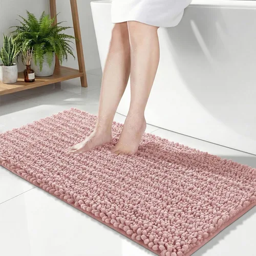 Vista 34 de Disolla Alfombra de baño pequeña, antideslizante, lavable, color beige, 17 x 24 pulgadas, súper absorbente, suave, alfombra de baño de felpilla