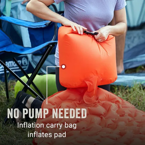 Vista 3 de Coleman Kompact - Colchoneta inflable para campamento con válvula de aire integrada y bolsa de transporte incluida, no necesita bomba, parte