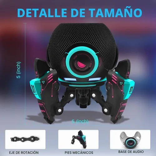Vista 3 de Soporte para Echo Dot, soporte de mesa decorativo para Echo Dot (4.ª y 5.ª generaciones) o HomePod Mini, el soporte se puede ajustar arbitrariamente