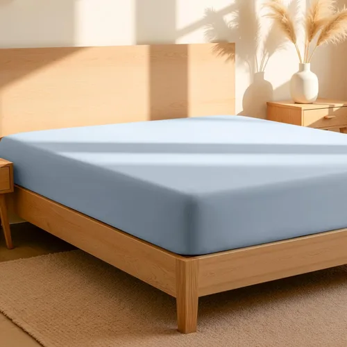 Vista 16 de Bare Home Sábana bajera ajustable 100 % algodón orgánico Twin, tejido de percal crujiente, ligera y transpirable, sábana bajera de bolsillo profundo