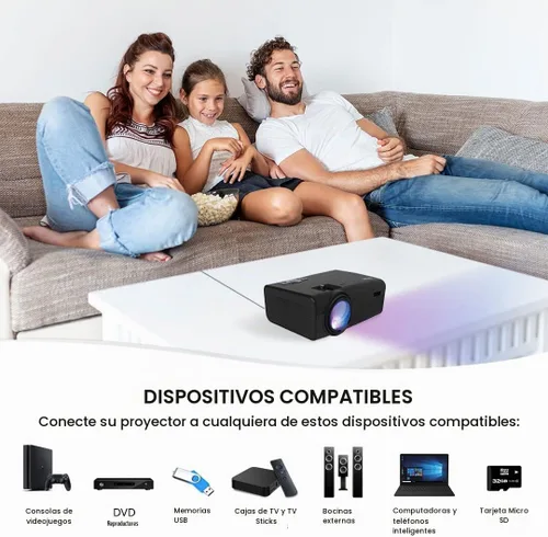 Vista 7 de Proyector de cine en casa LCD de 150" (negro)