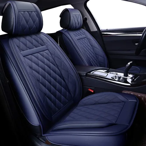 Vista 7 de OASIS AUTO - Fundas de piel sintética para asiento de automóvil, ajuste universal para auto de 5 pasajeros y SUV, set de accesorios para interiores
