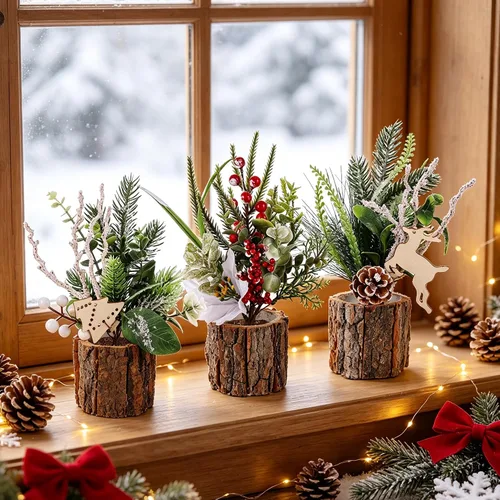 Vista 2 de Decoración de mesa de Navidad para interiores, centros de mesa