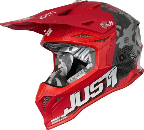 Vista 9 de Just1 Racing J39 - Casco de motocicleta MX Off-Road Motocross con carcasa externa de resina termoplástica