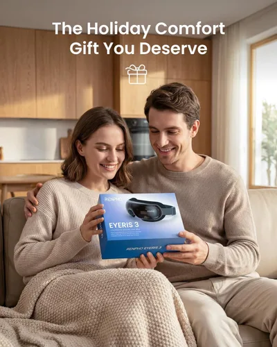 Vista 7 de RENPHO - Masajeador de ojos con control de voz de calor y enfriamiento, regalos de cumpleaños para mujeres y hombres, HSA elegible para FSA, máscara