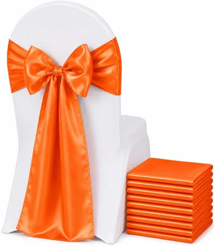 Vista 13 de Bandas de satén para silla, elegantes de alta calidad, 6 x 108 pulgadas, perfectas para bodas, fiestas y eventos