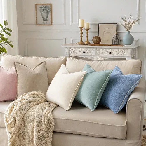 Vista 6 de decorUhome Juego de 2 fundas de almohada de felpilla suave y acogedora de otoño de 12 x 12 pulgadas, fundas decorativas modernas de terciopelo Aqua
