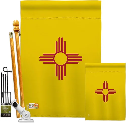 Vista 6 de Americana Home & Garden S140532-BO Nuevo México Estados Impresiones Decoración Vertical Casa 28" X 40" 13" 18.5" Doble Cara Banderas Set Impreso