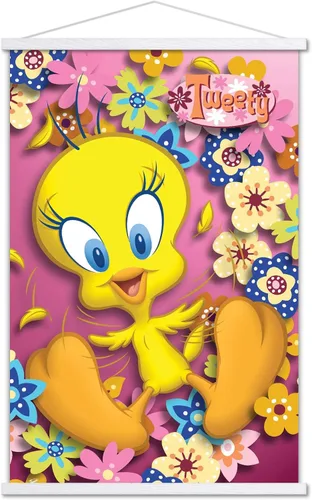 Vista 23 de Trends International Looney Tunes - Póster de pared de Tweety Bird de poder, 14.725 x 22.375 pulgadas, versión enmarcada de madera de granero