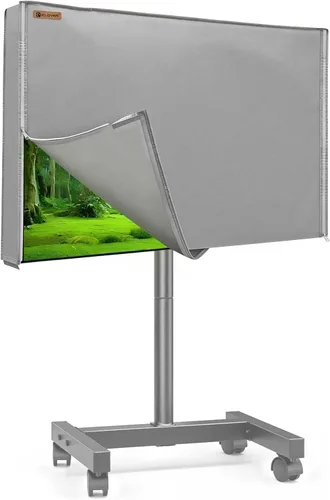 Vista 10 de IC ICLOVER Funda para soporte de TV móvil de 30 a 32 pulgadas, cubierta impermeable para TV al aire libre para soporte rodante, protector de Beige