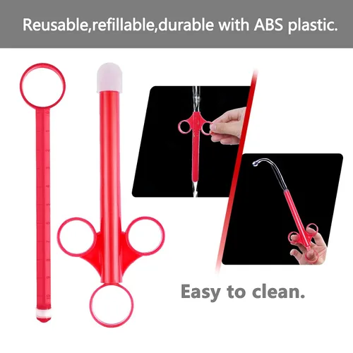 Vista 5 de Jeringas aplicadoras de lubricante, tirador de tubo lubricante con tapa redondeada lisa para hombres, mujeres y parejas, reutilizables, fáciles