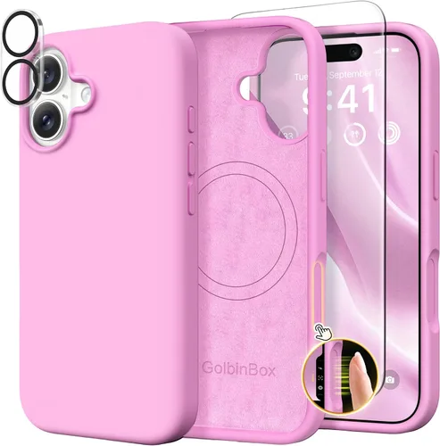 Vista 91 de GolbinBox Funda magnética para iPhone 17, compatible con MagSafe, cubierta de silicona integrada para control de cámara, funda de silicona líquida a