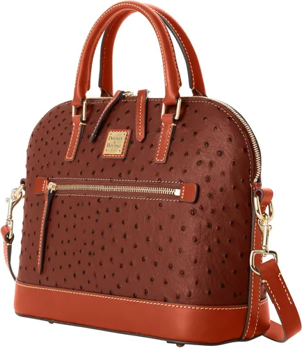 Vista 2 de Dooney & Bourke Bolsa con cierre abovedado de avestruz, Coñac