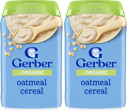 Vista 10 de Gerber Cereal de avena orgánico etapa 1, 8 onzas, paquete de 5