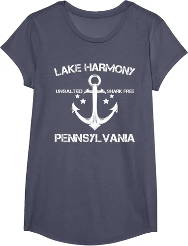 Vista 19 de Playera divertida de Lago Harmony Pennsylvania para acampada o pesca Negro