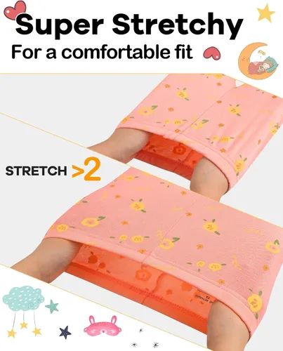 Vista 3 de DAUGHTER QUEEN Pijama de algodón para niñas de 4 piezas, talla 18 meses-12 años