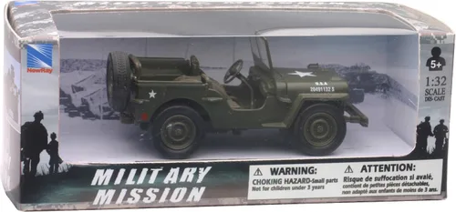 Vista 7 de Jeep Willys USA Army Green 1/32 Modelo de auto fundido a presión por New Ray