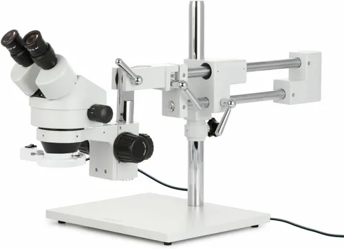 Vista 8 de AmScope SM-4BZ-80S Microscopio de zoom estéreo binocular profesional, ocular WH10x, aumento de 3.5X-90X, objetivo de zoom 0.7X-4.5X, anillo de luz