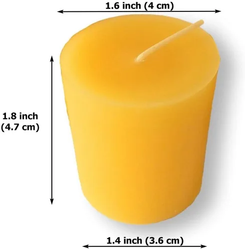 Vista 3 de Velas votivas de cera de abeja cruda 100% pura en soporte de vidrio (rosa con oro, 1) Sin perfume, naturalmente ligeramente perfumado a miel