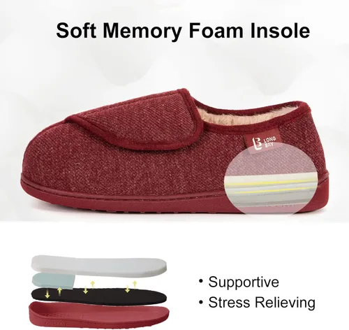 Vista 5 de LongBay Womens Furry Memory Foam Diabetic Slippers Comfy Cozy Arthritis Edema House Shoes