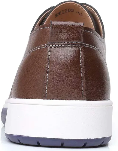 Vista 5 de konhill Zapatos Oxford casuales para hombre, zapatos de vestir transpirables, mocasines con cordones planos