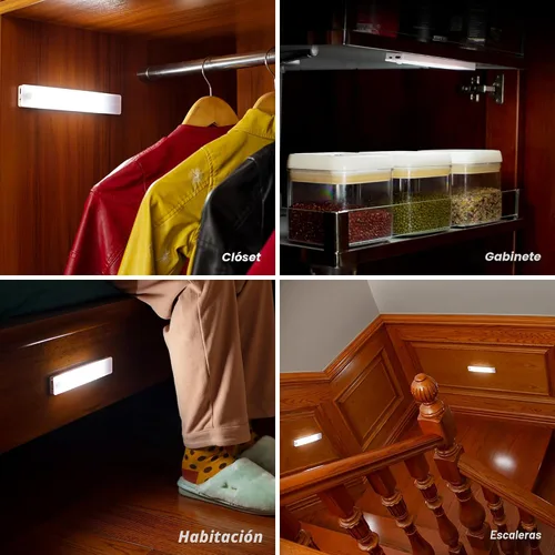 Vista 7 de STAR-SPANGLED 8” Under Cabinet Lighting Rechargeable Magnetic, 2 Pack White Blanco