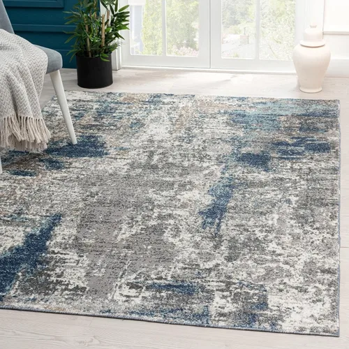 Vista 11 de LUXE WEAVERS Colección Euston 7679 - Alfombra de área abstracta azul de 2 x 7 pies
