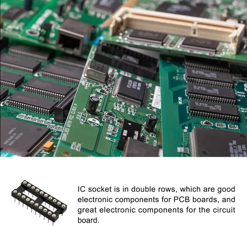 Vista 3 de Adaptador de enchufe de chip IC DIP para soldadura [para placa de circuito PCB] - Paso de 0.100 in, 20 pines redondos, 10 piezas