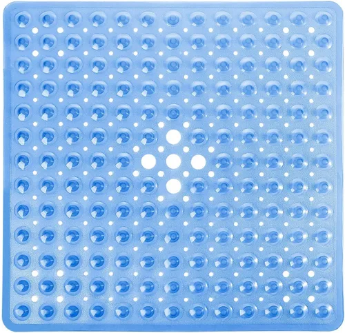 Vista 7 de Yimobra Tapete para ducha antideslizante, 21 x 21 pulgadas, tapete cuadrado suave para ducha con ventosas y agujeros de drenaje, tapetes para baño