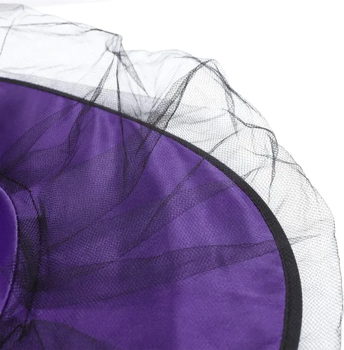 Vista 24 de Zando Sombreros de bruja de encaje para mujer, accesorios de disfraz de Halloween, accesorios de disfraz de bruja plegables para colgar