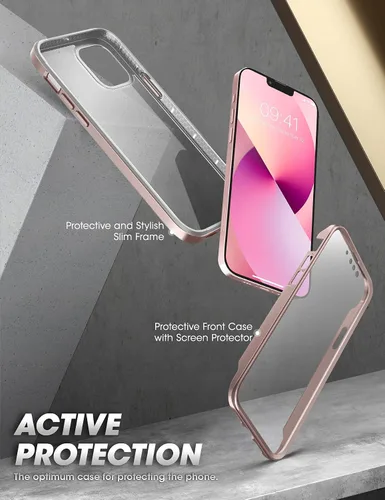 Vista 3 de SUPCASE UB Edge Pro Series - Funda para iPhone 13 (versión 2021) de 6.1 pulgadas, funda protectora transparente de marco delgado con protector