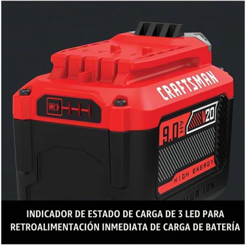 Vista 6 de Bateria de iones de litio CRAFTSMAN V20 para herramientas eléctricas, 9 Ah, indicador de carga LED (CMCB209)
