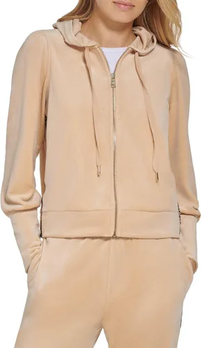 Vista 5 de DKNY Sudadera con capucha suave con cremallera para mujer
