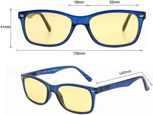 Vista 5 de VITENZI Gafas de visión nocturna para hombres y mujeres, antirreflejos, seguridad para conducción nocturna, lentes de sol tintados amarillos HD Prato