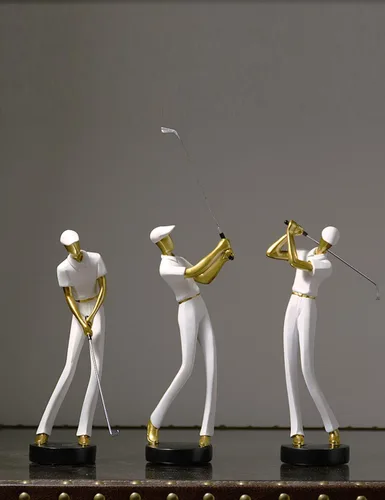 Vista 3 de HAUCOZE Estatuilla de golfista Estatua de Golf Escultura Moderna Decoración