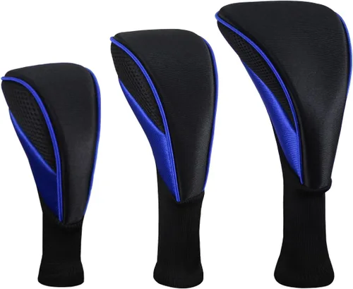 Vista 12 de Scott Edward Fundas para cabezas de palos de golf para híbridos de Fairway Woods, 3 piezas de cuello largo de malla para palos de golf con etiquetas