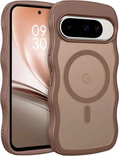 Vista 45 de BENTOBEN Funda magnética para Google Pixel 10, bonita funda rizada ondulada Pixel10 [compatible con MagSafe], antideslizante, a prueba de golpes