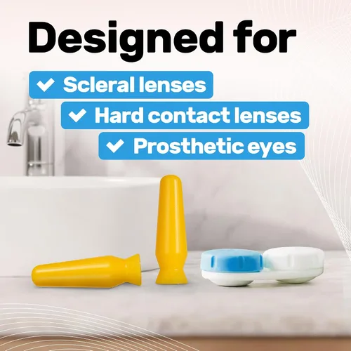 Vista 2 de [Paquete de 6] Insertador de lente escleral + removedor - Aplicador de lentes de contacto sin ventilación para lentes duros/RGP, lentes esclerales