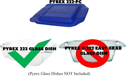 Vista 2 de Pyrex Tapa de repuesto de almacenamiento de alimentos azul 222 de 2 cuartos (paquete de 2) - Fabricado en los Estados Unidos