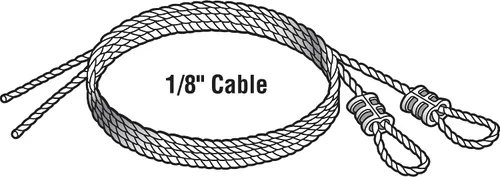 Vista 2 de Prime-Line GD 52100 Cables de extensión, 1/8 pulgadas, paquete de 2 Acero al carbono