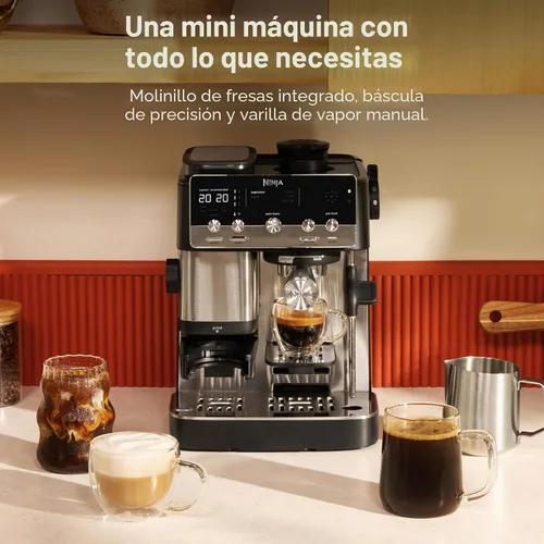 Vista 2 de Ninja Luxe Café Mini, máquina de café expreso y café por goteo, inoxidable