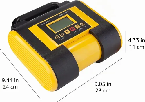 Vista 6 de Amazon Basics Inflador portátil de neumáticos de coche con medidor de presión digital, 150 PSI, 12 V CC, negro