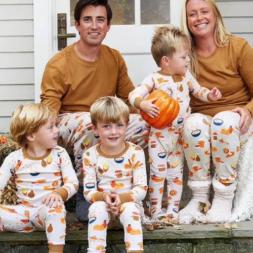 Vista 3 de HonestBaby - Pijama familiar navideña de algodón orgánico