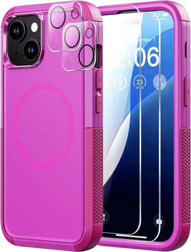 Vista 36 de Diverbox Funda para iPhone 13 [compatible con MagSafe] [con protector de pantalla] [a prueba de golpes] [a prueba de caídas] Funda de protección