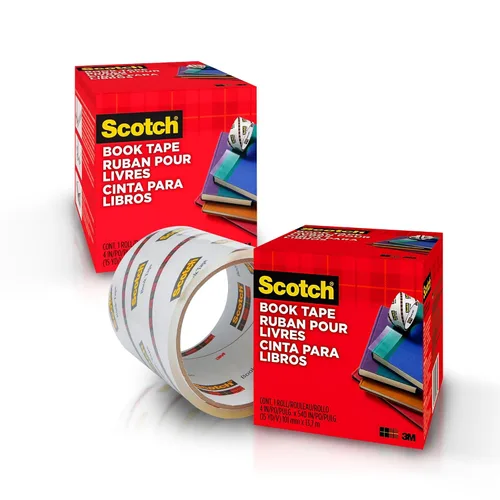 Vista 7 de Scotch - Cinta de reparación de libros, transparente, 4 pulgadas x 15 yardas (núcleo de 3 pulgadas), 2 rollos, cinta adhesiva duradera extra ancha