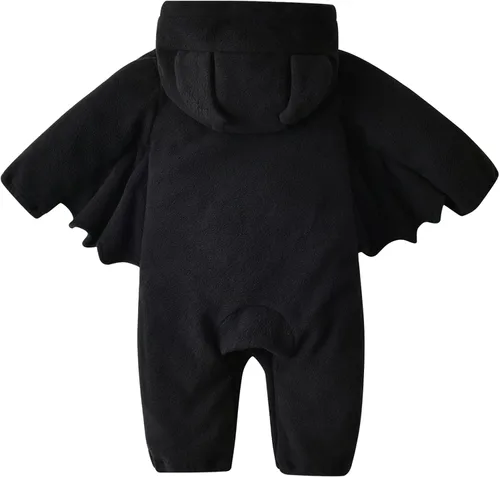 Vista 2 de Mameluco de Halloween para bebés y niñas, de una pieza, con capucha, lindo mono para cosplay