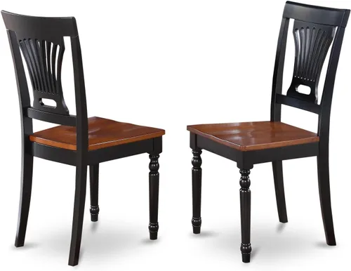 Vista 6 de East West Furniture PLAI5-BLK-W - Juego de comedor de 5 piezas para 4 personas, incluye una mesa de comedor ovalada con hojas de mariposa y 4 sillas